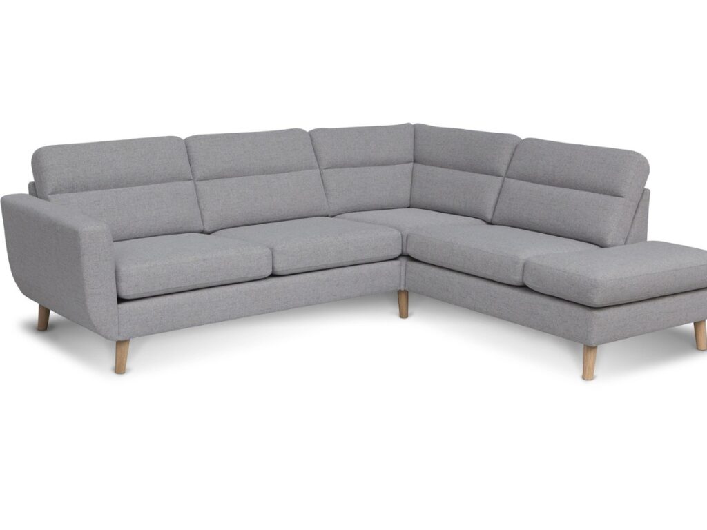 Hjørnesofa, grå, stof sofa, grå sofa, grå hjørnesofa, kvalitet