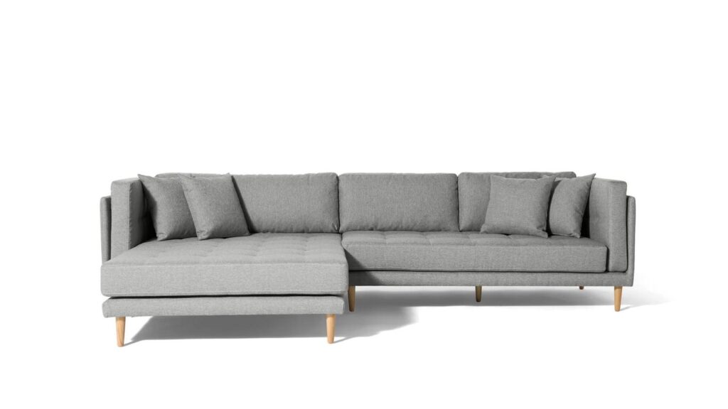 Cali chaiselong sofa i lysegrå