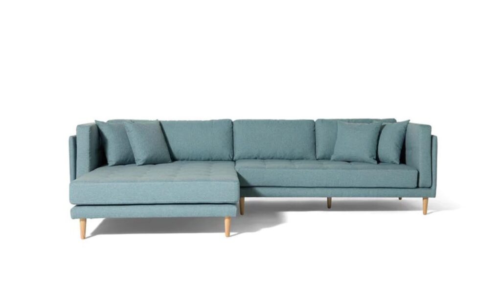 Cali chaiselong sofa i lyseblå