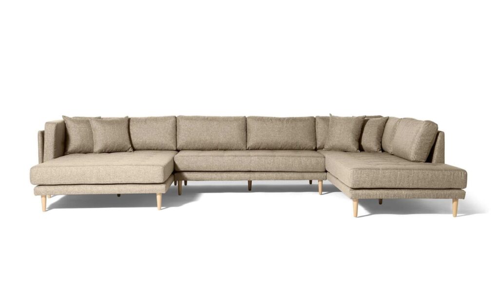 Cali u-sofa i mørkebeige