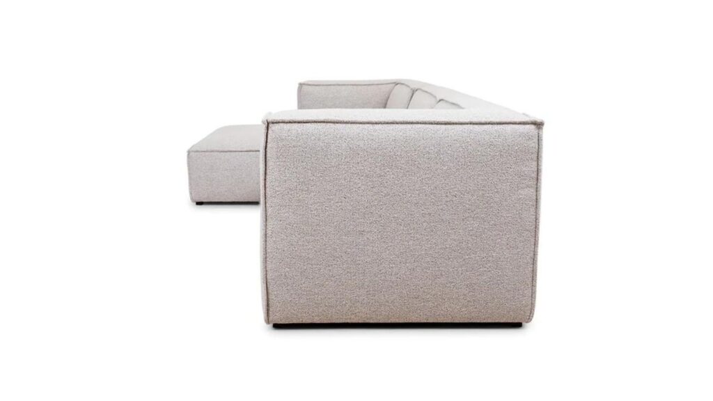 Milano beige XL chaiselong sofa fra siden