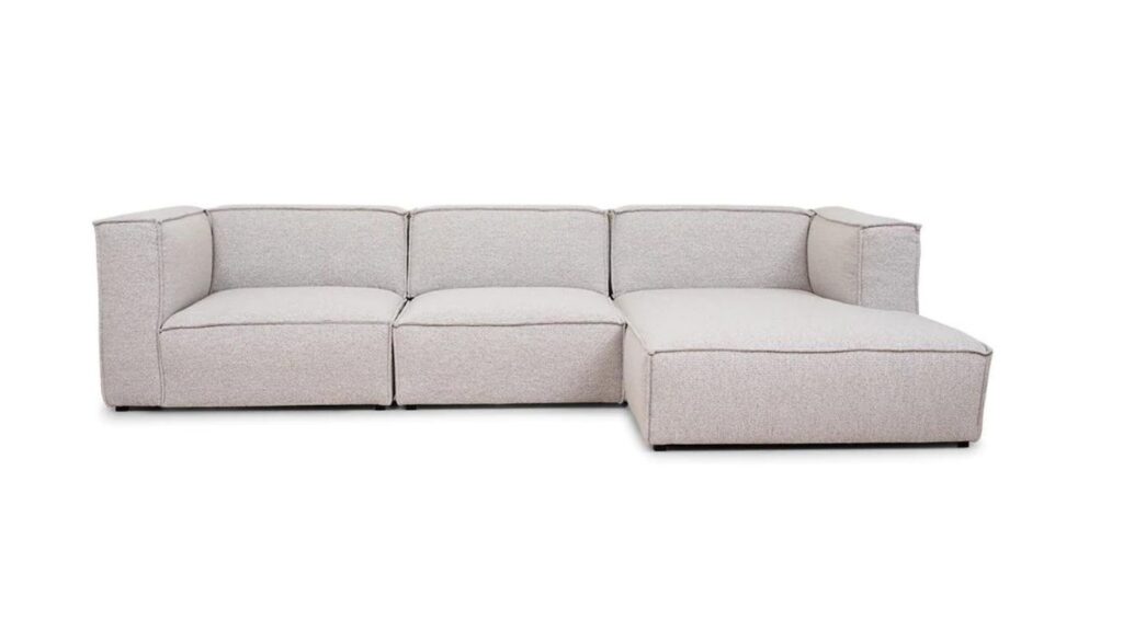 Milano beige XL chaiselong sofa højrevendt